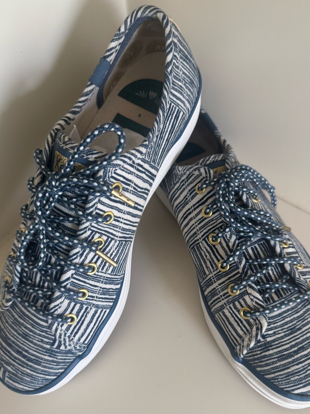 Keds Navy and White Striped Lace-Up Women's Sneakers